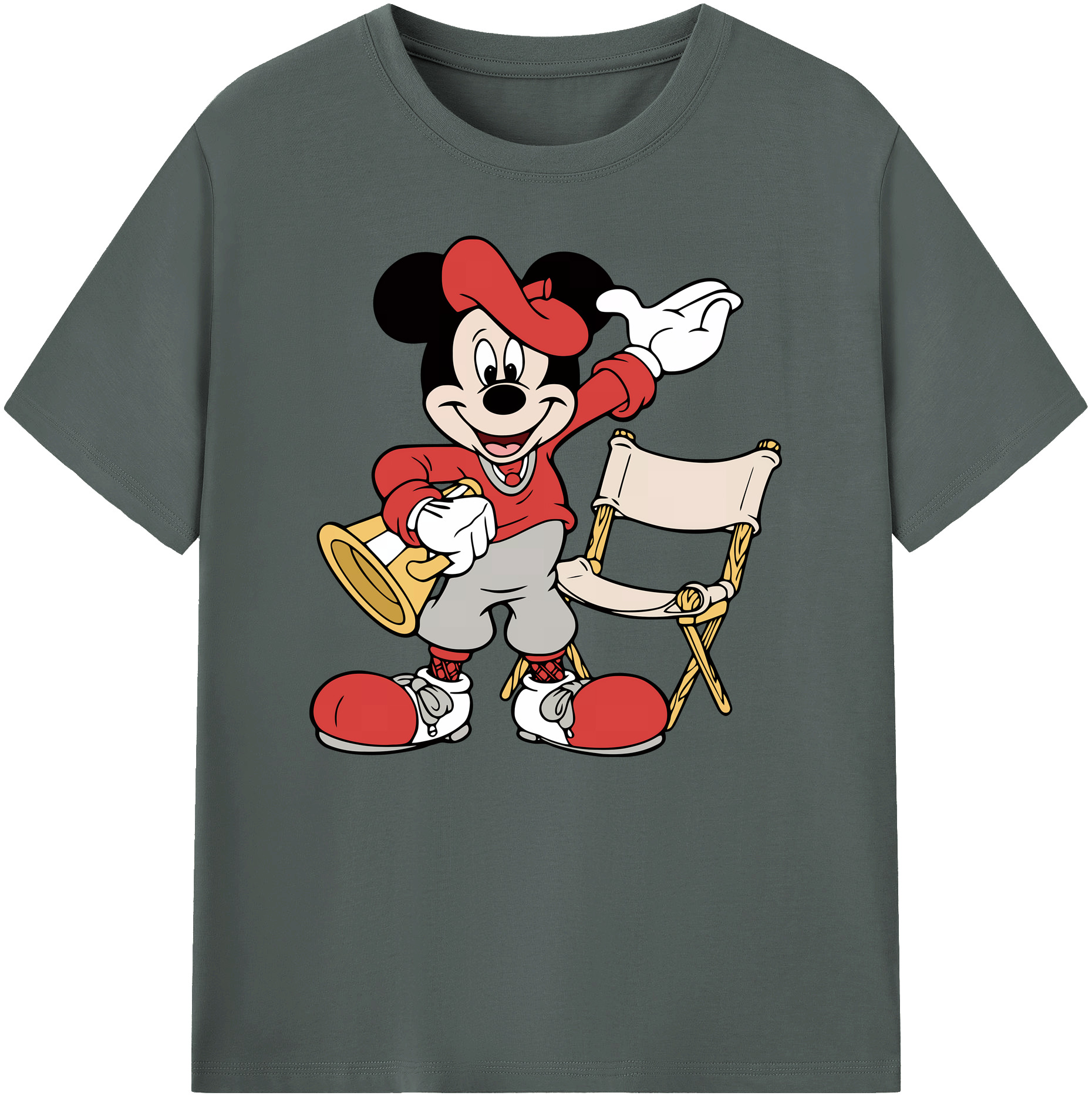 ミッキーマウス Mickey Mouse 綿100％ メンズ半袖Tシャツ｜肌触りやわらか＆通気性